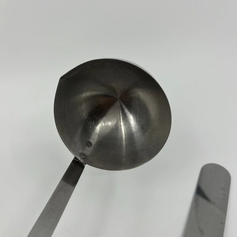 Vintage Stainless Set Of 2 MCM  Spreader Ladle Japan Wood Handle 12